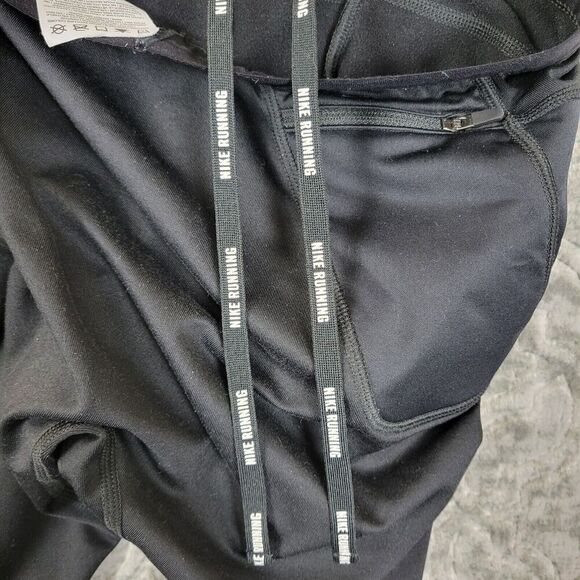Nike Shield Leggings Women’s Small Black Dri Fit Running Gym Zip Ankle Athletic - Picture 14 of 15